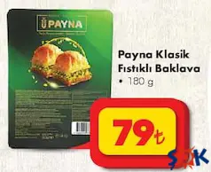 PAYNA KLASİK FISTIKLI BAKLAVA 180 G PAYNA KLASİK FISTIKLI BAKLAVA 180 G